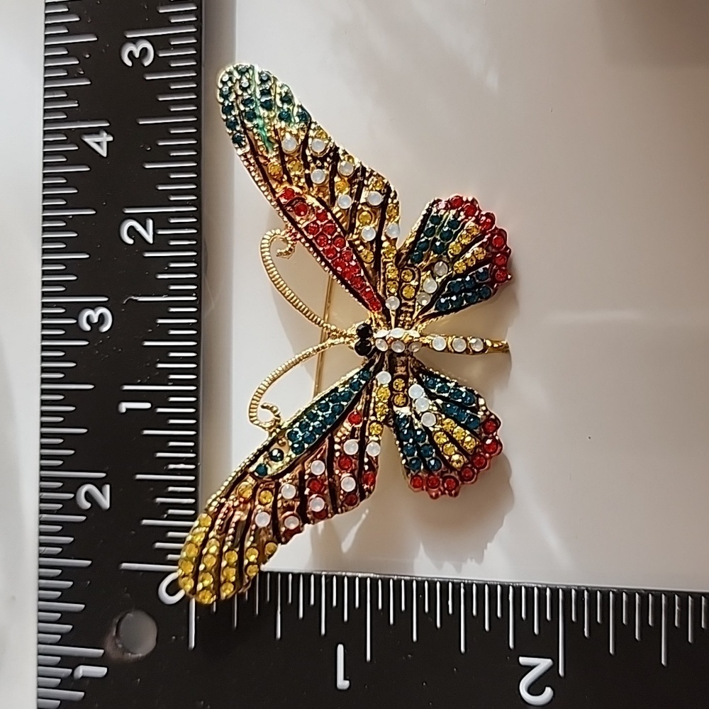 Brooch BUTTERFLY Brooch Best Seller Extra  Large Colorful - Picture 4 of 5